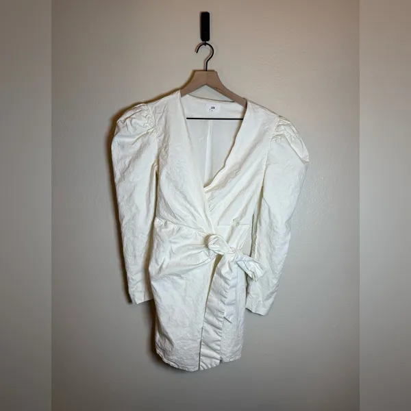 LPA Imelda Linen‎ Blend Wrap Dress - Image 3