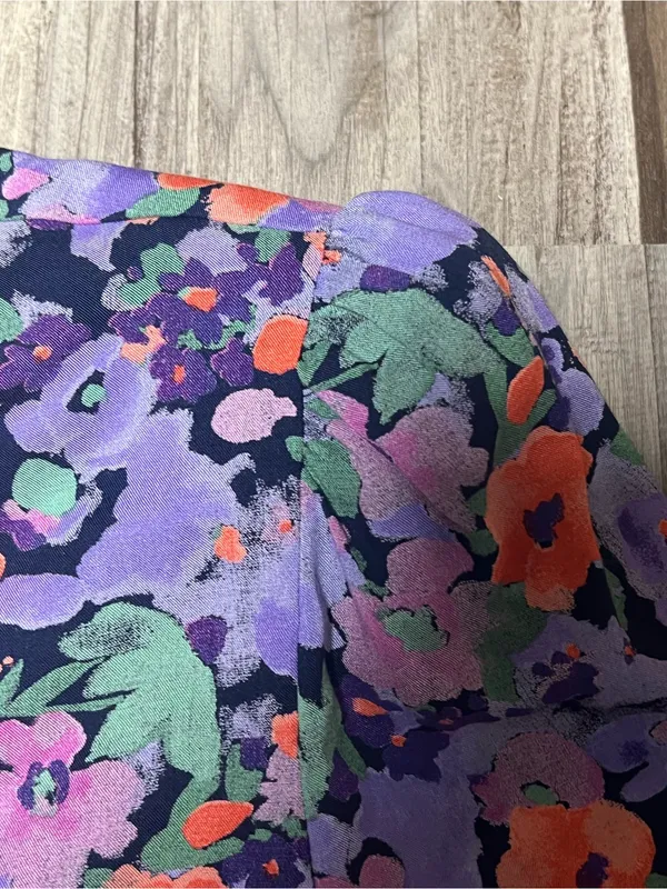 Vintage 80s 90s Positive Attitude Floral Rayon Midi Dress Small - Image 3