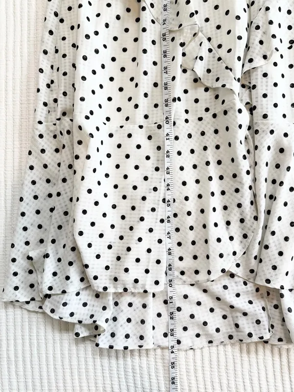 NWT Polka Dot Tiered Ruffle Maxi Dress White Size 8 - Image 6