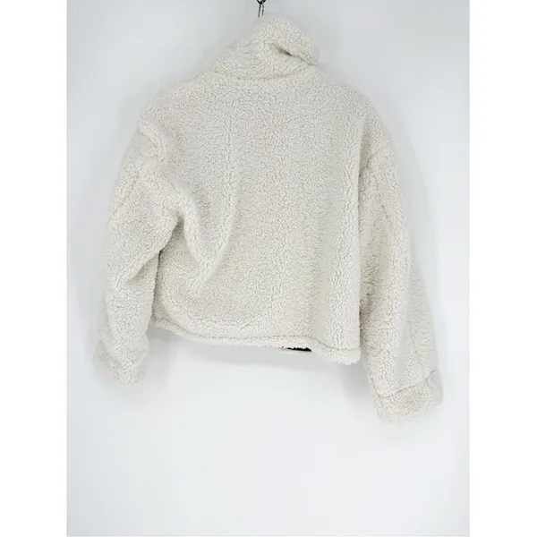 Levi's Reversible Sherpa Faux Leather‎ Jacket Women's S Black White Cozy - Image 3