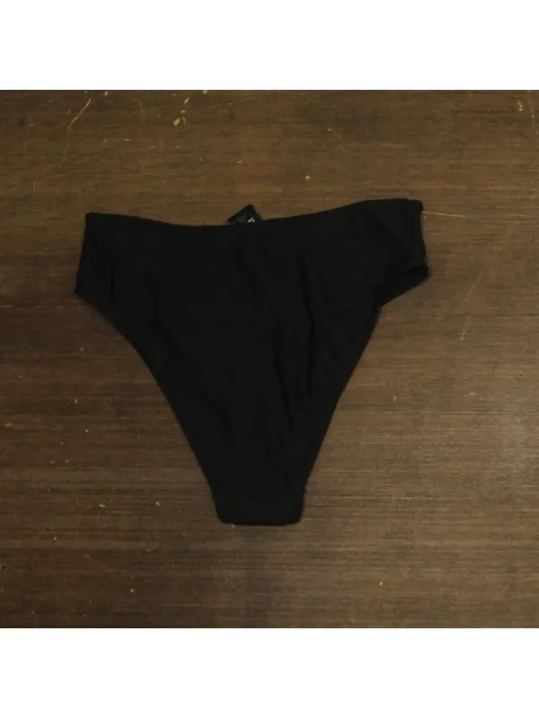 NWT Cotton On High-Waisted Cheeky Bikini Bottoms 6335721-46 Black Shimmer M - Image 5