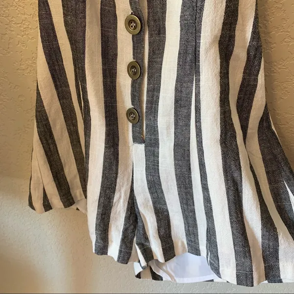 NWT Striped Button Halter Romper - Image 5