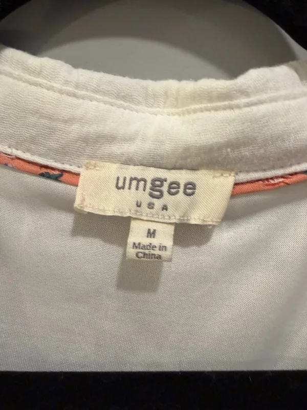 Umgee V-Neck Floral Detail Collared Tiered Dress White - Image 4