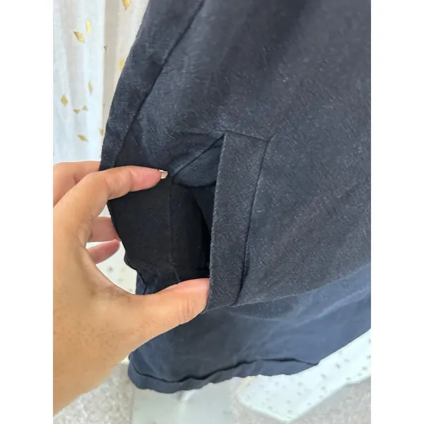 Fashion Black Cotton Linen Blend Pockets Adjustable Shorts Overalls Romper S - Image 3