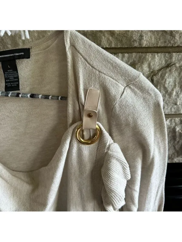 INC International Concepts Beige Snap Cardigan Large - Image 8