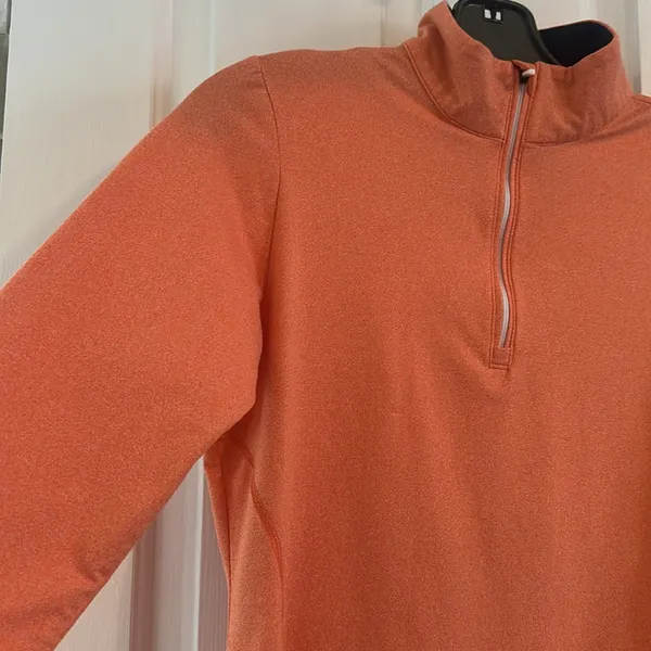 Rhoback Long Sleeve Quarter-Zip Pullover in‎ Coral - Image 2