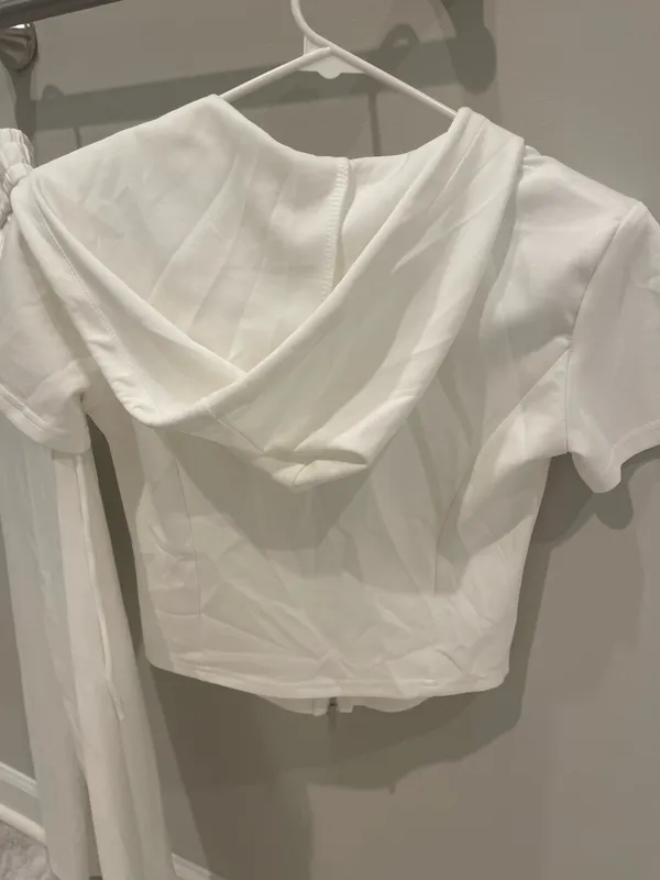 Women's White Two-Piece Lounge Pants & Zip Hoodie Set - Image 5