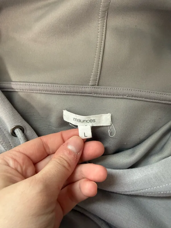 Maurices Scuba Hooded Sweatshirt Light Gray Pullover Loungewear - Image 8