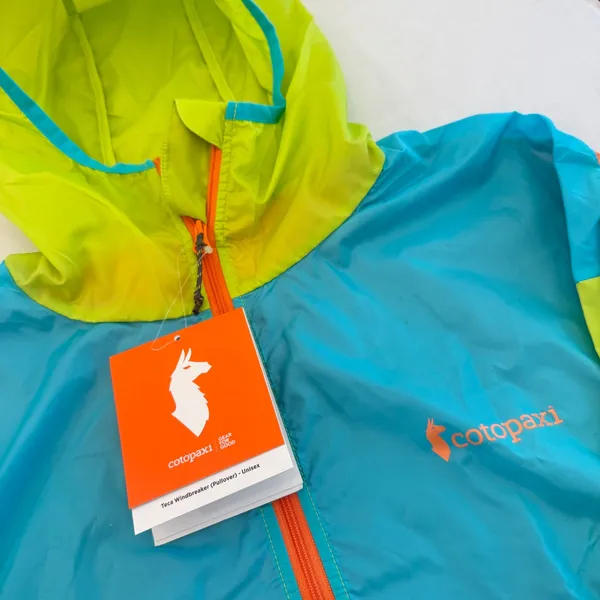 NEW Cotopaxi Teca Windbreaker Women XS Blue Green Packable Anorak 1/2 Zip Hooded - Image 2
