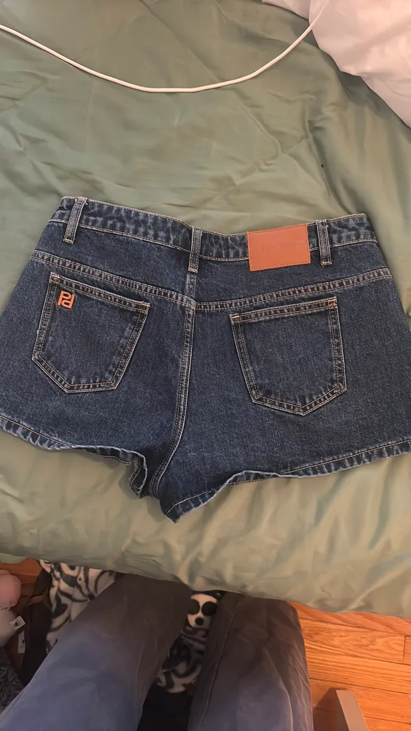 Dreamful Low Rise Mini Denim Shorts Dark Blue Wash Tall - Image 3