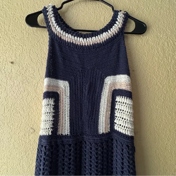 Cleobella Navy and Cream Midi Dress - Image 2