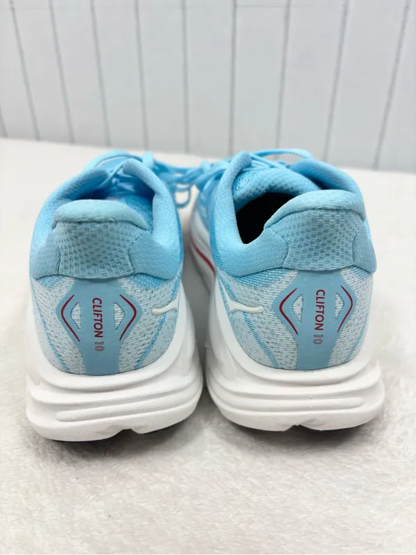 Hoka Women's Clifton 10 Women's Athletic Shoes in Light Blue with White Midsole - Image 5