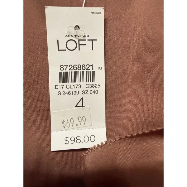 Ann Taylor LOFT 100% silk Dress Ruffle V-neckline Sz 4 NWT - Image 4
