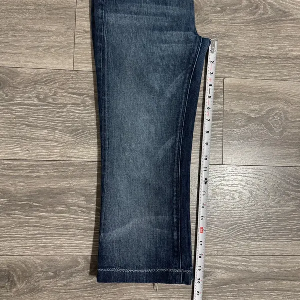 7 For‎ All Mankind Mid Waist Bootcut Y2K Jeans Women Sz 28 Dark Wash Cropped USA - Image 9