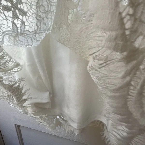 No Boundaries Womens White Lace Dress S Cottagecore Prairie Romantic Coastal Cowgirl Lace - Image 7