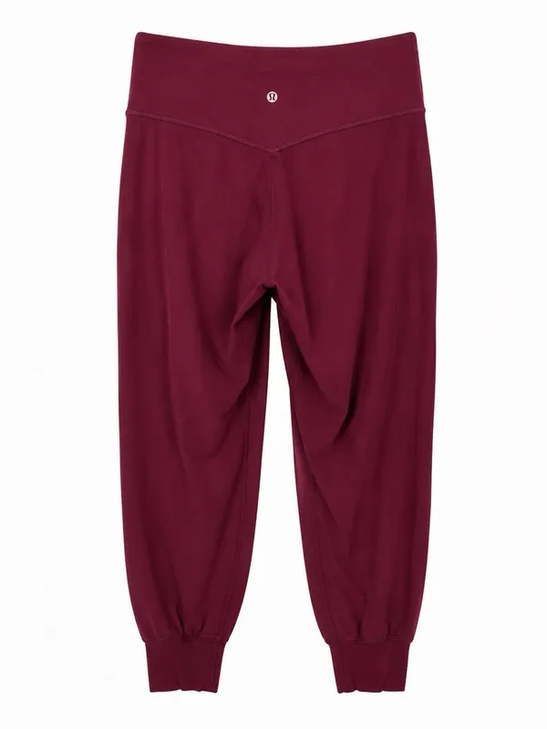 Lululemon Womens Size 8 Burgundy Jogger Pants Stretch Athletic Lounge Pockets - Image 4