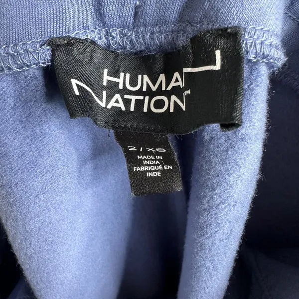 NEW Human Nation Jogger Sweat Pants Women's Smiley Blue Size 2 XS - Image 3
