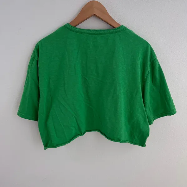 American Eagle Cropped Henley Tee - Image 7