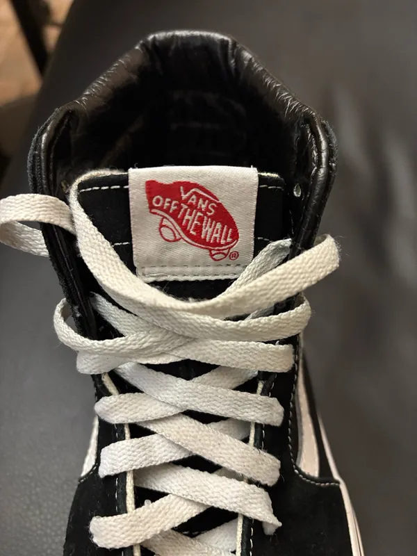 Vans Black and White High-Top Sneakers - Image 6