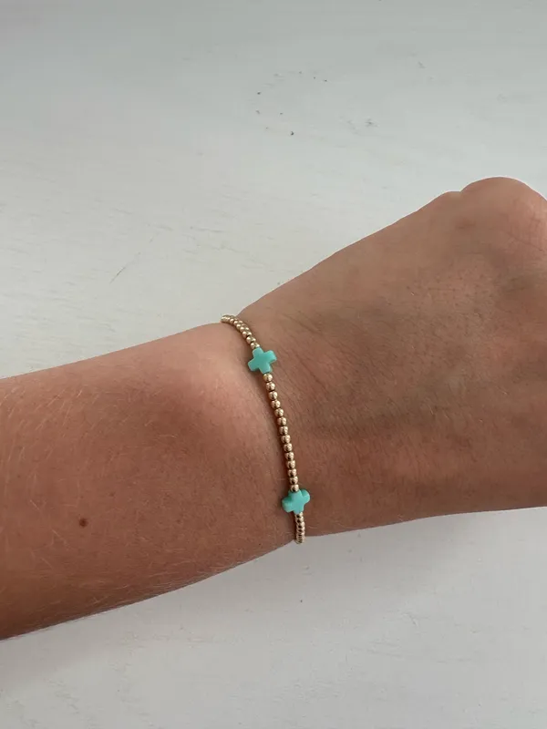 Small crossed ENewton Egirl Bracelet - Image 3