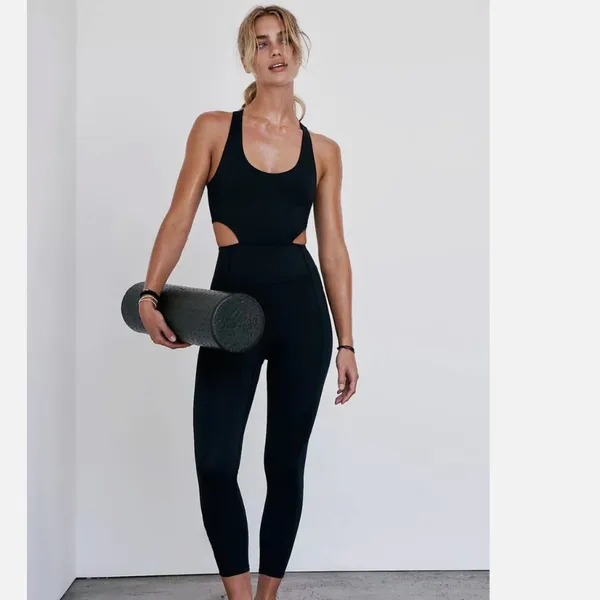 NWT Free People FP Movement Back It Up Jumpsuit Small, BLACK - Image 2
