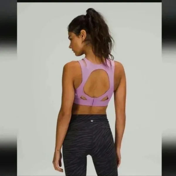 Lululemon Strong Front Purple Bra Medium Support Size: 4 - Image 2