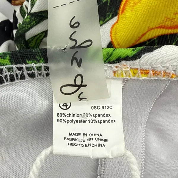 Cupshe Floral Striped One‎ Piece Halter Swimsuit NWT Yellow White Black MEDIUM - Image 7