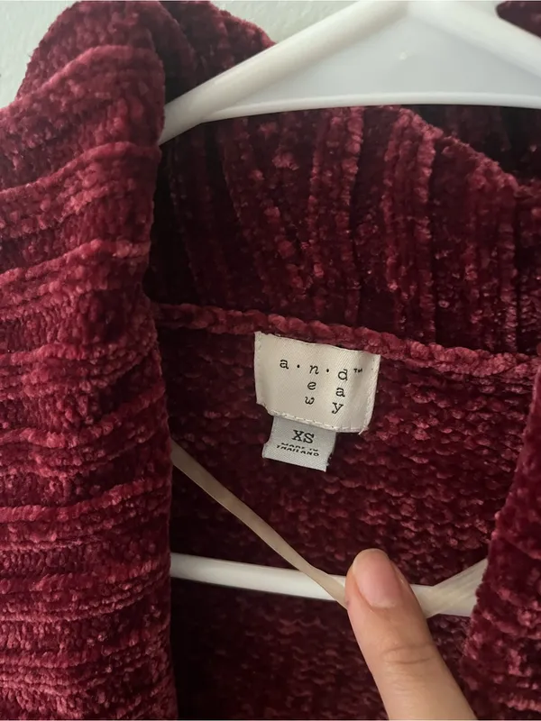 a new day Chenille Open-Front Cardigan - Burgundy - Image 2