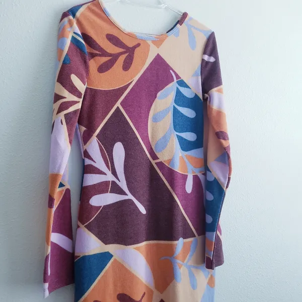 Farm Rio Latino Heritage Month Abstract Floral Long Sleeve Midi Dress - Image 3