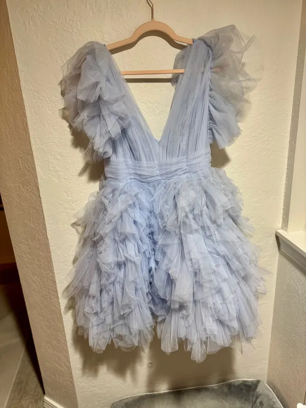 Mac Duggal Lavender Tulle Dress - Image 3