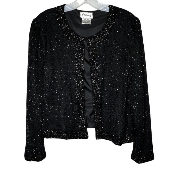 Vintage Stenay Black‎ Beaded Jacket Black - Image 2