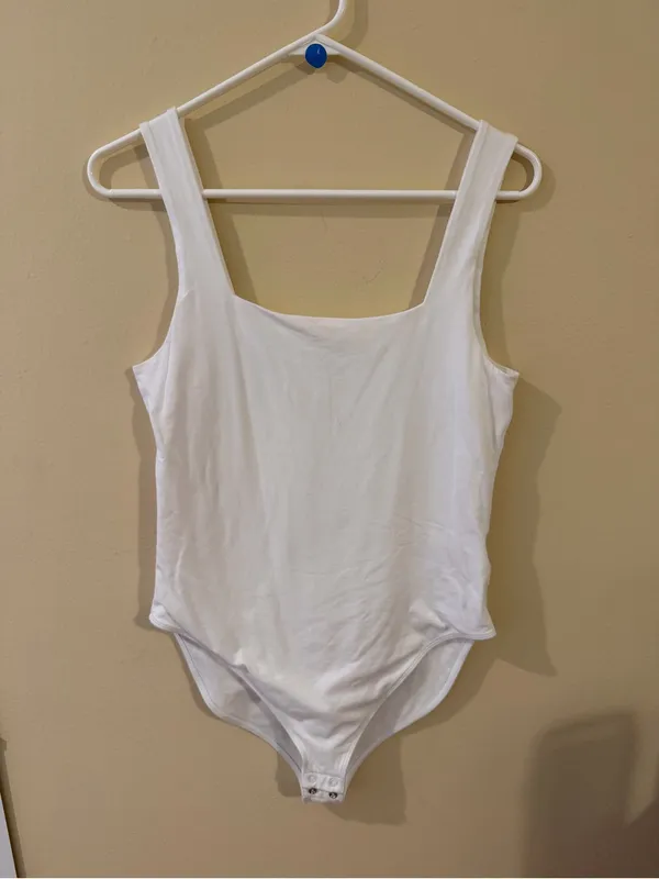 Old Navy White Square Neck Stretch Bodysuit - Image 2
