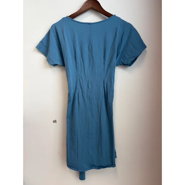 Free People Blue Cutout Knot Front Mini Dress Short Sleeve XS - Image 3