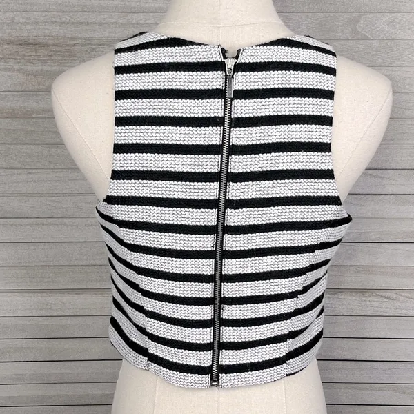 EXPRESS Knit Skirt Set Black & White Stripes Tank & Mini Skirt-2/Small - Image 3