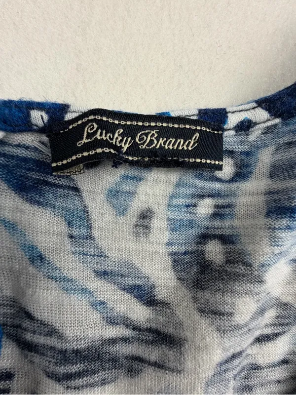 Lucky Brand Blue Tropical Print‎ Knit Mini Dress Boho Shift - Image 4