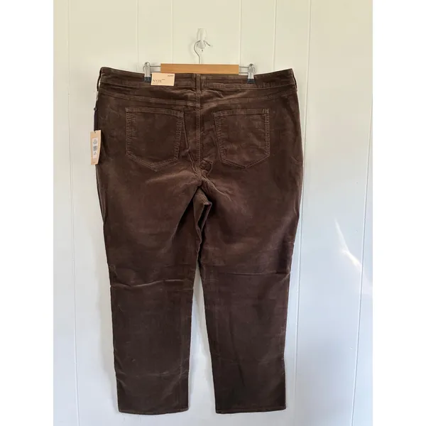 NWT NYDJ Marilyn Straight Corduroy Pants Coffee Bean Brown 22WP - Image 2