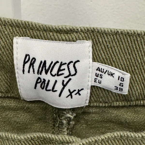 Princess Polly Olive Green Cargo Mini Skirt Cotton Utility Size 6 Streetwear - Image 5