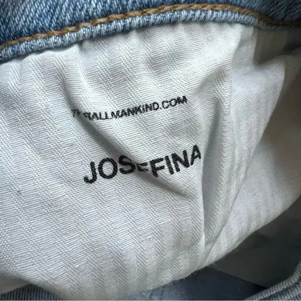 7 For All Mankind Josefina Skinny Boyfriend Distressed Jeans Light Wash Size 29 - Image 11