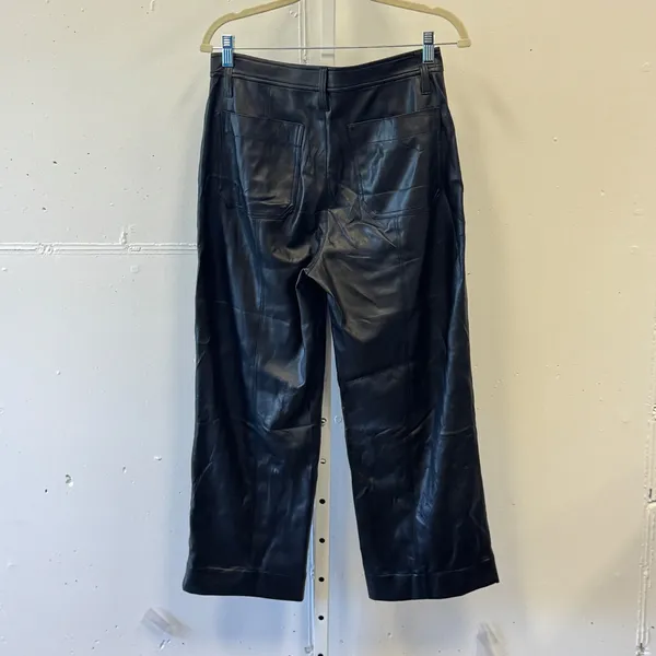 Madewell Slim Emmett Wide-Leg Pants in Vegan Leather High Rise Pants MB269 26 - Image 4