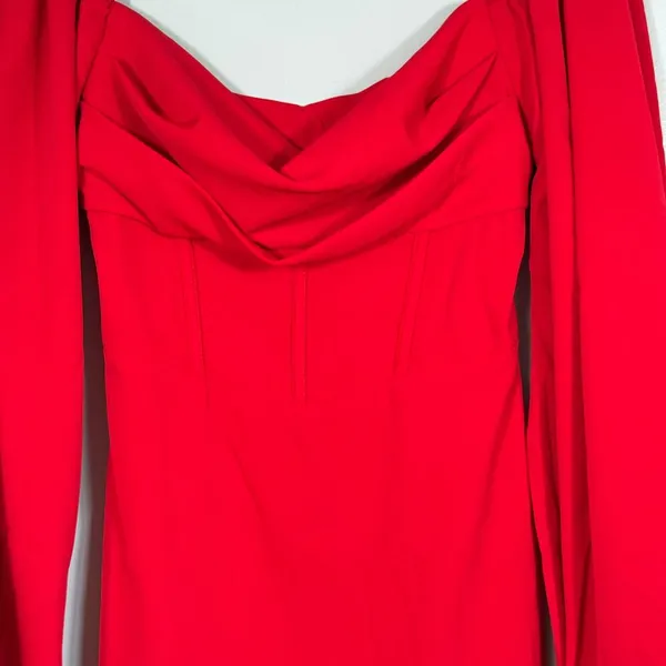 Princess Polly Lillie Corset Mini Dress Long Puff Sleeve Bodycon Red Formal HOCO - Image 5