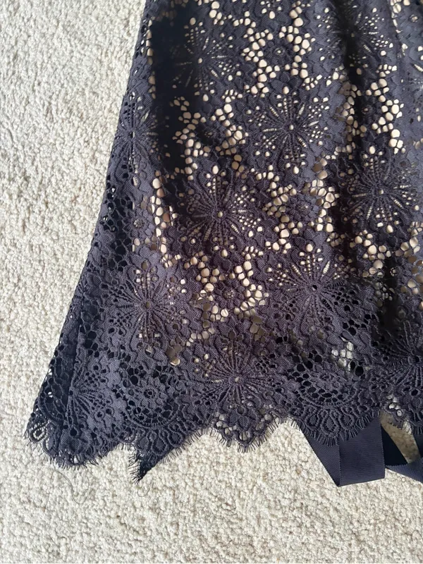 Intermix Y2K boho 90s 2000s black emo goth lace haulter cami tank top size xs - Image 5