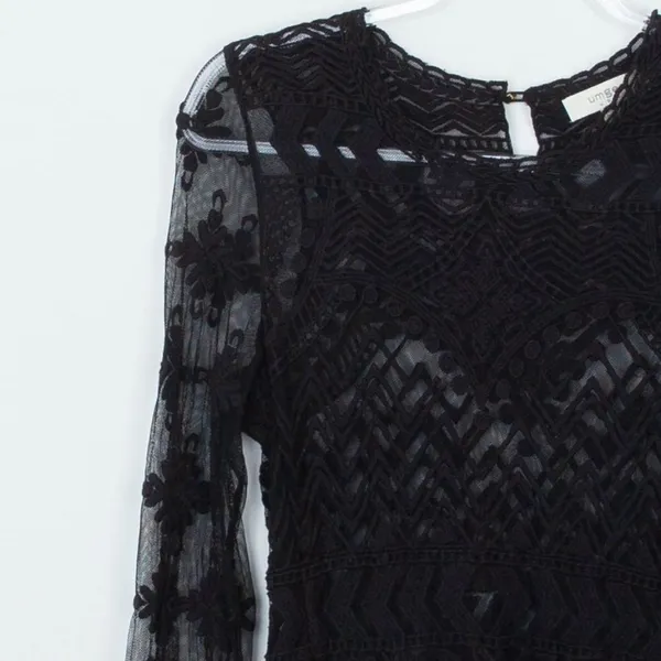 Umgee USA Black Lace Long Sleeve Dress Women's Size‎ Small - Image 3