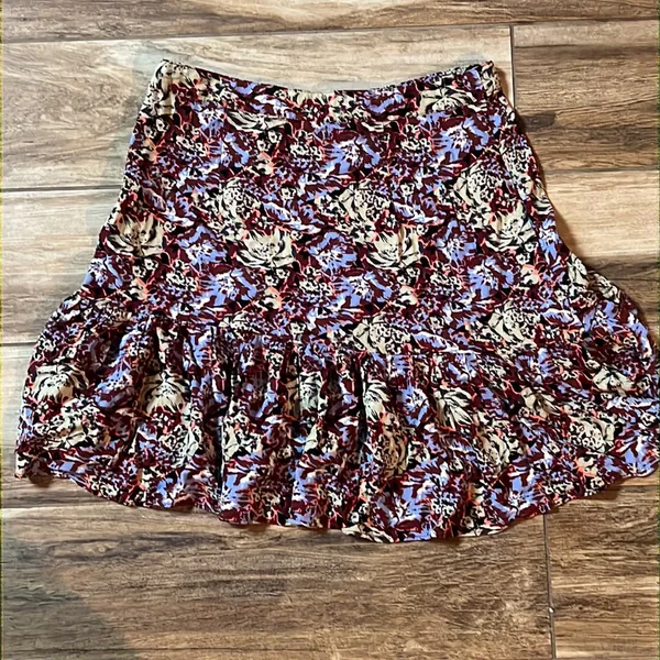 Free people purple floral ruffled mini skirt - Image 4