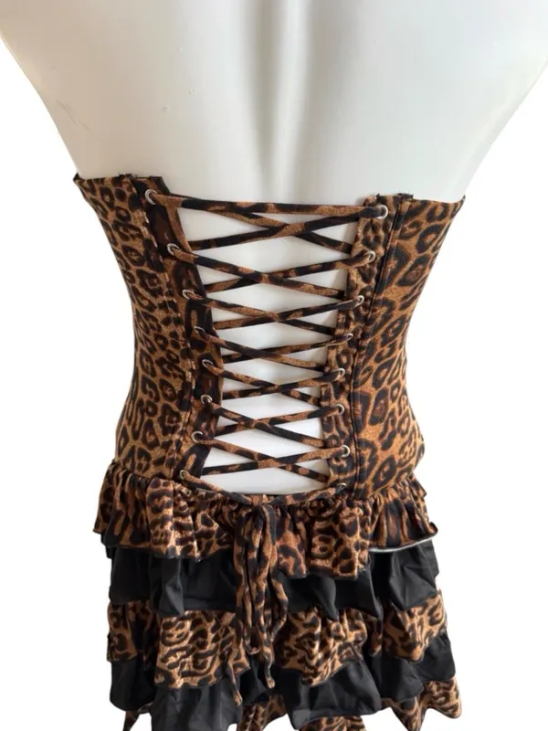 Outcast Elayna Leopard Mini Dress Brown Medium NWT IN PACKAGE - Image 7
