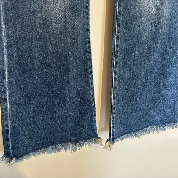 Hidden‎ Jeans Happi Medium Wash Frayed Hem Cargo Crop Flare Size 24 - Image 5