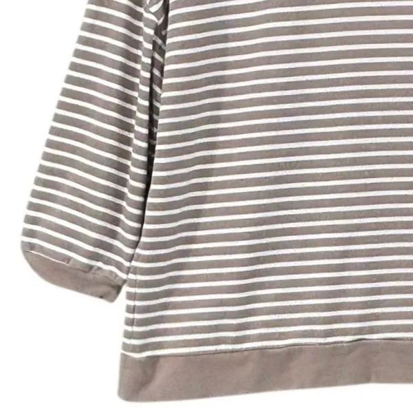Belle by Kim Gravel Womens Sweatshirt Size‎ M Stripe Nautical 3/4 Sleeve - Image 4