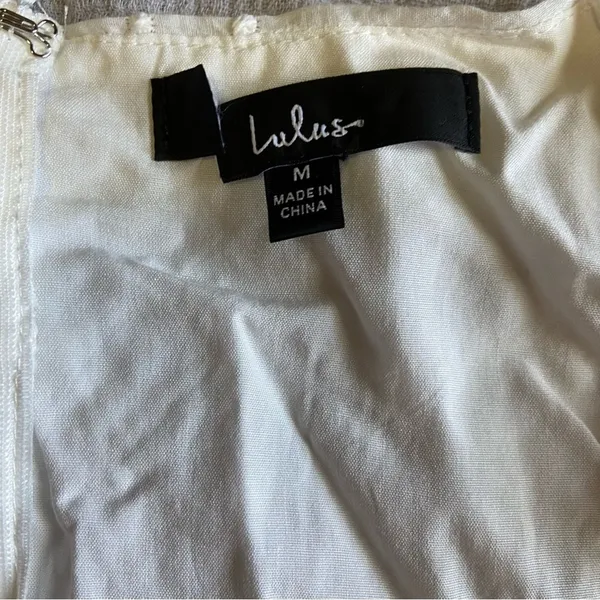 NWOT Lulus Morning in Mallorca White Cotton Eyelet Short Sleeve Mini Dress - Image 9