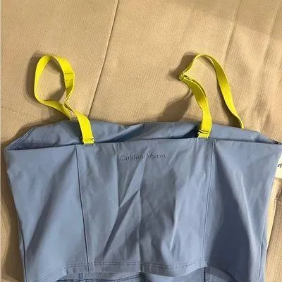 Outdoor Voices Blue Top with Yellow Straps - Image 3