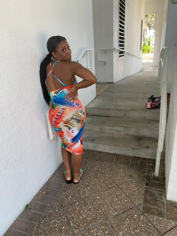Multi Colored Sun Dress Orange Size M - Image 2