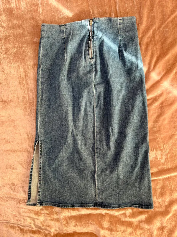Workshop Republic Clothing High Waisted Denim Pencil Skirt - Image 2